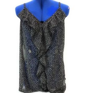 Spaghetti Straps Tee ShirtT-shirt RuffleTrim Sheer